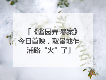 《酱园弄·悬案》今日首映，取景地乍浦路“火”了