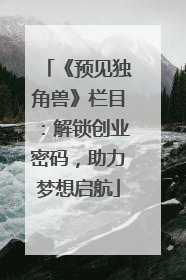 《预见独角兽》栏目：解锁创业密码，助力梦想启航
