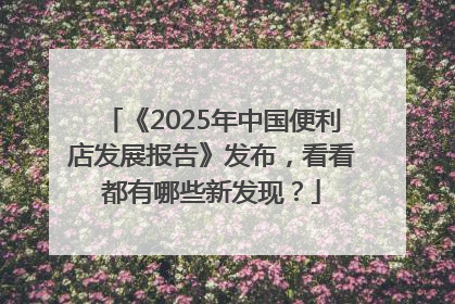 《2025年中国便利店发展报告》发布，看看都有哪些新发现？