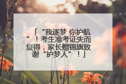 “我逐梦 你护航”！考生准考证失而复得，家长赠锦旗致谢“护梦人”！