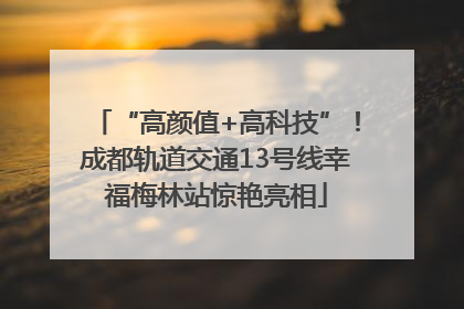 “高颜值+高科技”！成都轨道交通13号线幸福梅林站惊艳亮相