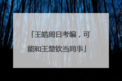 王皓周日考编，可能和王楚钦当同事