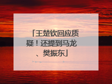 王楚钦回应质疑！还提到马龙、樊振东