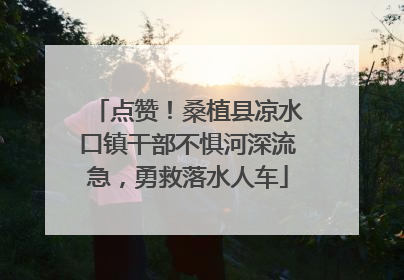 点赞！桑植县凉水口镇干部不惧河深流急，勇救落水人车