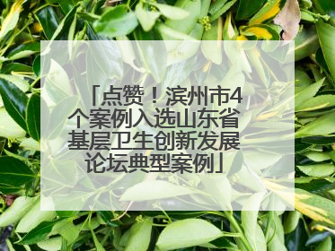 点赞！滨州市4个案例入选山东省基层卫生创新发展论坛典型案例