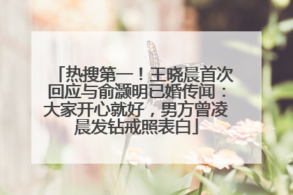热搜第一！王晓晨首次回应与俞灏明已婚传闻：大家开心就好，男方曾凌晨发钻戒照表白