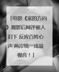 电影《家的方向》观影后网评催人泪下 反应百姓心声 两岸统一成最强音！