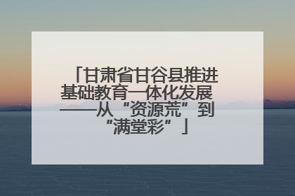 甘肃省甘谷县推进基础教育一体化发展——从“资源荒”到“满堂彩”