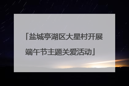 盐城亭湖区大星村开展端午节主题关爱活动