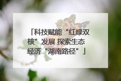 科技赋能“红绿双核”发展 探索生态经济“湖南路径”