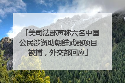 美司法部声称六名中国公民涉资助朝鲜武器项目被捕，外交部回应