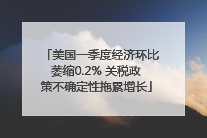 美国一季度经济环比萎缩0.2% 关税政策不确定性拖累增长