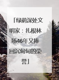 绿荫深处文明家：扎根林场46年又捧回沉甸甸的荣誉
