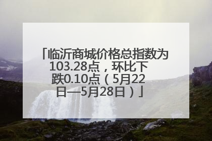 临沂商城价格总指数为103.28点，环比下跌0.10点（5月22日—5月28日）