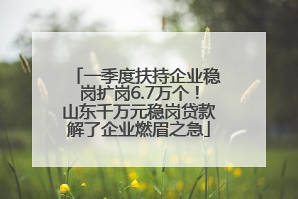 一季度扶持企业稳岗扩岗6.7万个！山东千万元稳岗贷款解了企业燃眉之急