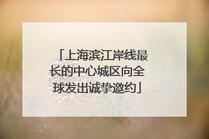 上海滨江岸线最长的中心城区向全球发出诚挚邀约
