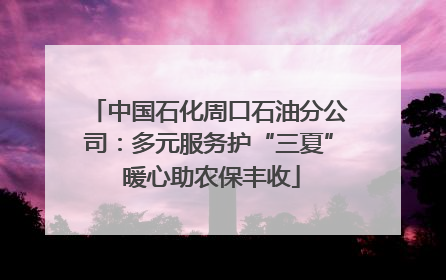 中国石化周口石油分公司：多元服务护“三夏” 暖心助农保丰收