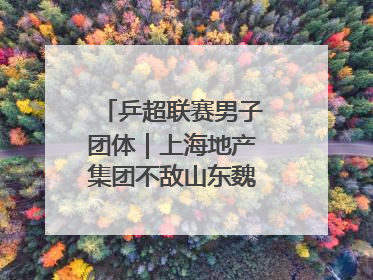 乒超联赛男子团体｜上海地产集团不敌山东魏桥·向尚运动