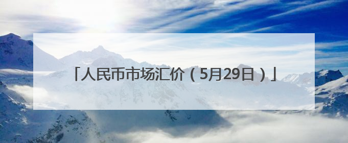 人民币市场汇价（5月29日）