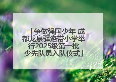 争做强国少年 成都龙泉驿洛带小学举行2025级第一批少先队员入队仪式