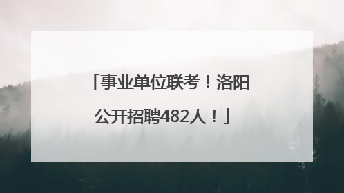 事业单位联考！洛阳公开招聘482人！
