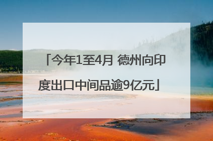 今年1至4月 德州向印度出口中间品逾9亿元