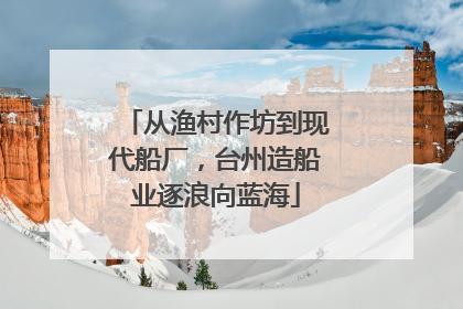 从渔村作坊到现代船厂，台州造船业逐浪向蓝海