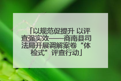以规范促提升 以评查强实效——商南县司法局开展调解案卷“体检式”评查行动