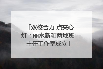 双校合力 点亮心灯：丽水新和两地班主任工作室成立