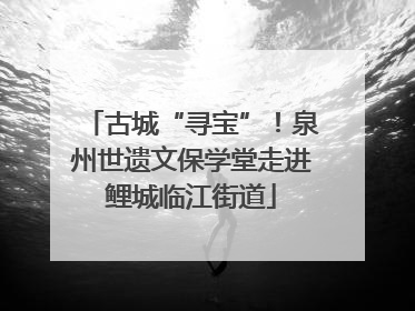 古城“寻宝”！泉州世遗文保学堂走进鲤城临江街道
