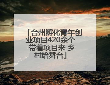 台州孵化青年创业项目420余个 带着项目来 乡村给舞台