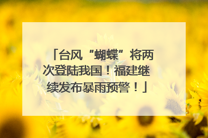 台风“蝴蝶”将两次登陆我国！福建继续发布暴雨预警！