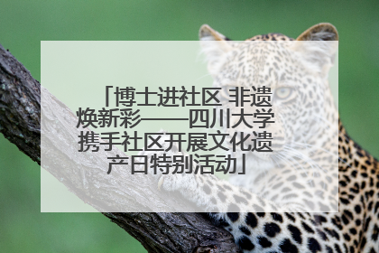 博士进社区 非遗焕新彩——四川大学携手社区开展文化遗产日特别活动