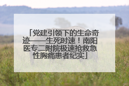党建引领下的生命奇迹——生死时速！南阳医专二附院极速抢救急性胸痛患者纪实
