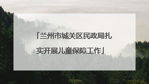 兰州市城关区民政局扎实开展儿童保障工作