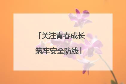 关注青春成长 筑牢安全防线