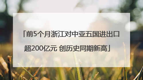 前5个月浙江对中亚五国进出口超200亿元 创历史同期新高