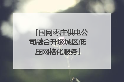 国网枣庄供电公司融合升级城区低压网格化服务