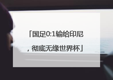 国足0:1输给印尼，彻底无缘世界杯