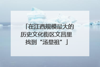 在江西规模最大的历史文化街区文昌里找到“汤显祖”