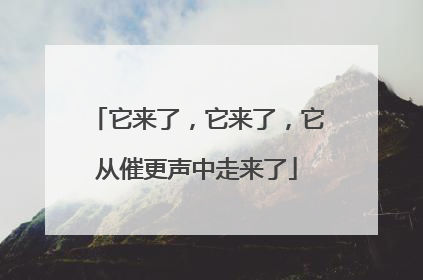 它来了，它来了，它从催更声中走来了