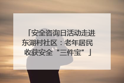 安全咨询日活动走进东湖村社区：老年居民收获安全“三件宝”