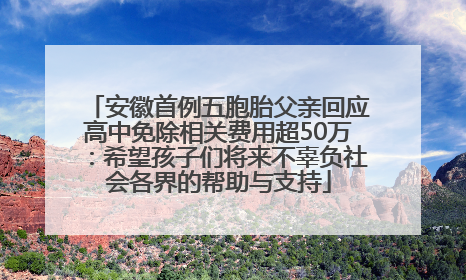 安徽首例五胞胎父亲回应高中免除相关费用超50万：希望孩子们将来不辜负社会各界的帮助与支持