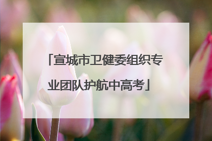 宣城市卫健委组织专业团队护航中高考