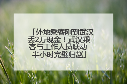 外地乘客刚到武汉丢2万现金！武汉乘客与工作人员联动 半小时完璧归赵