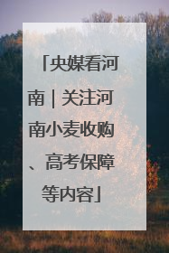 央媒看河南｜关注河南小麦收购、高考保障等内容