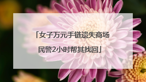女子万元手链遗失商场 民警2小时帮其找回