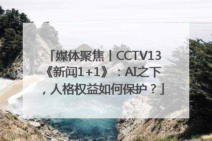 媒体聚焦丨CCTV13《新闻1+1》：AI之下，人格权益如何保护？