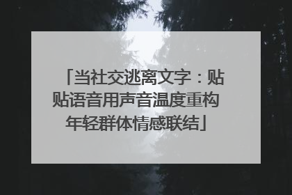 当社交逃离文字：贴贴语音用声音温度重构年轻群体情感联结