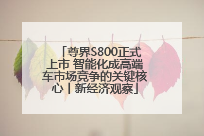 尊界S800正式上市 智能化成高端车市场竞争的关键核心丨新经济观察